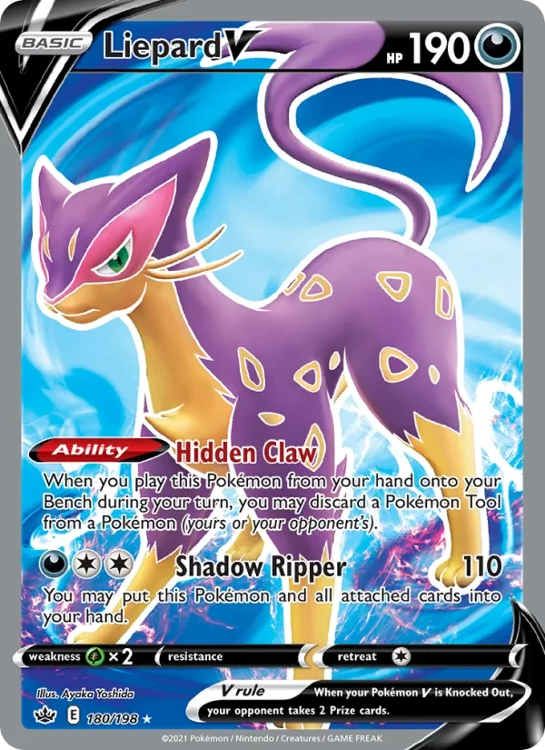 Liepard V 180/198 Chilling Reign Pokémon card
