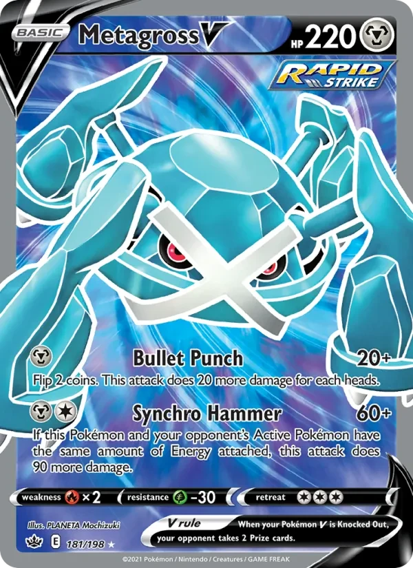 Metagross V 181/198 Chilling Reign Pokémon card