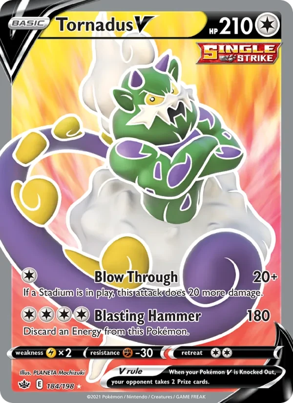 Tornadus V 184/198 Chilling Reign Pokémon card