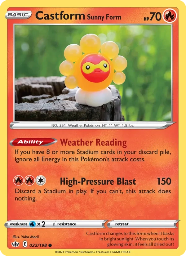 Castform Sunny Form 22/198 Chilling Reign Pokémon card