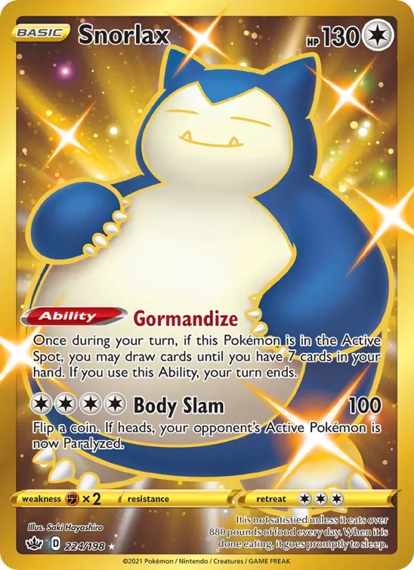 Snorlax 224/198 Chilling Reign Pokémon card