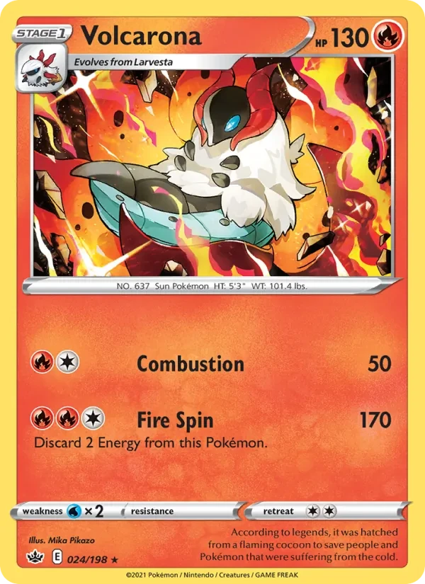 Volcarona 24/198 Chilling Reign Pokémon card