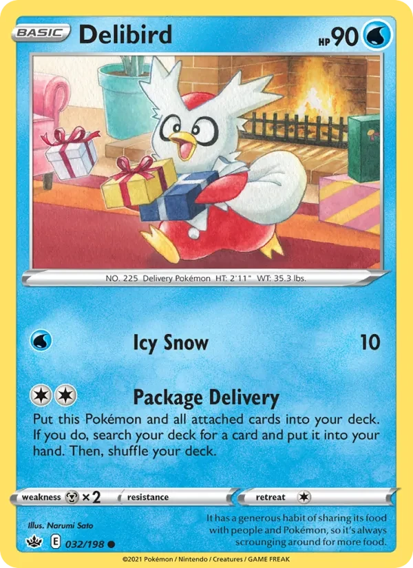 Delibird 32/198 Chilling Reign Pokémon card