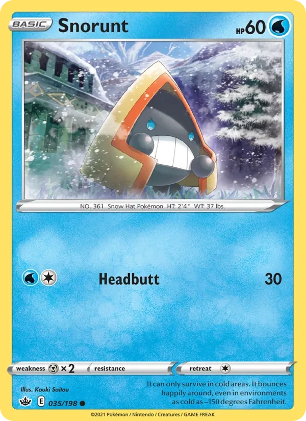 Snorunt 35/198 Chilling Reign Pokémon card