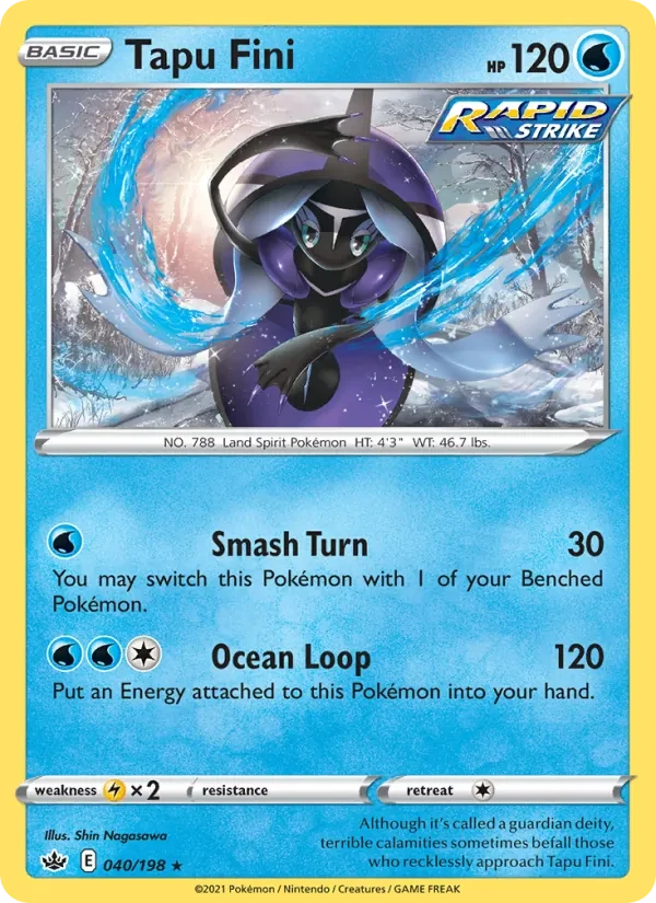 Tapu Fini 40/198 Chilling Reign Pokémon card