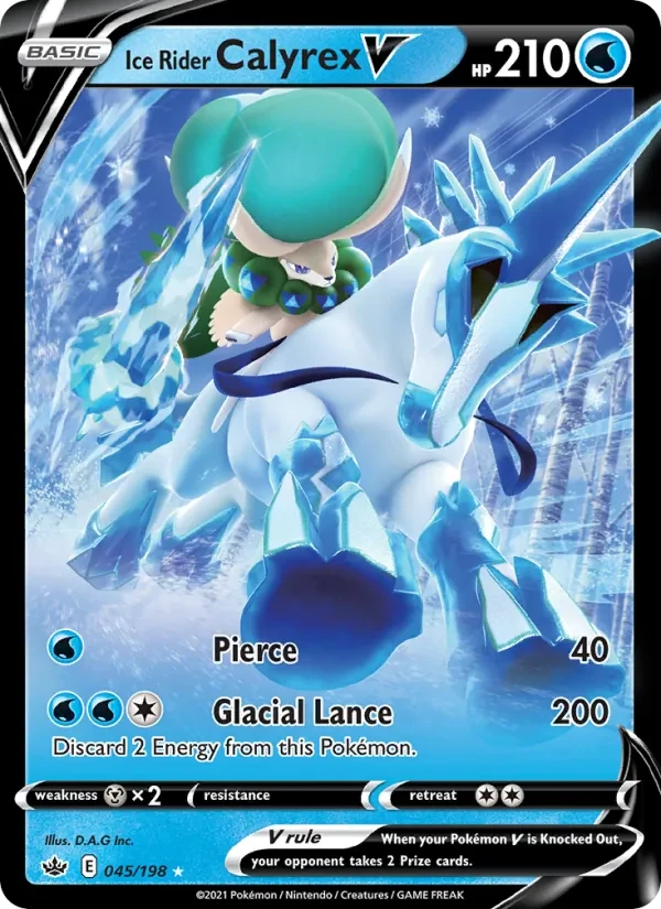 Ice Rider Calyrex V 45/198 Chilling Reign Pokémon card