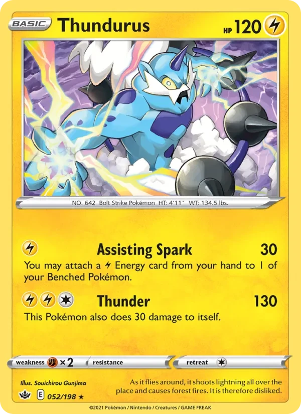 Thundurus 52/198 Chilling Reign Pokémon card