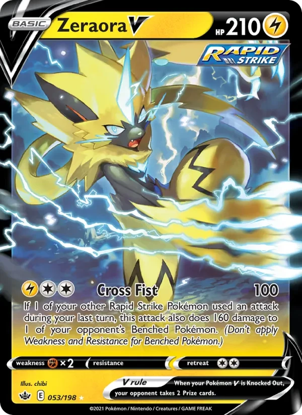 Zeraora V 53/198 Chilling Reign Pokémon card