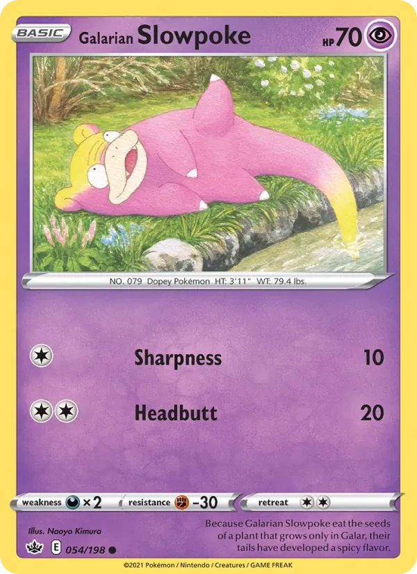 Galarian Slowpoke 54/198 Chilling Reign Pokémon card