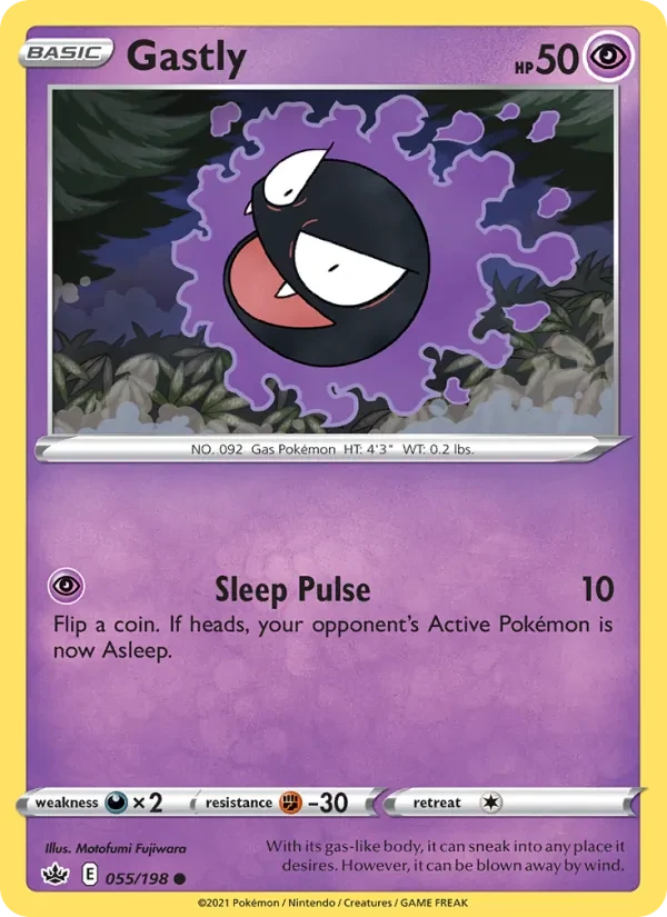 Gastly 55/198 Chilling Reign Pokémon card