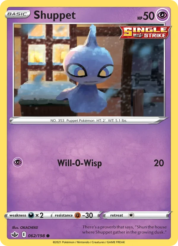 Shuppet 62/198 Chilling Reign Pokémon card