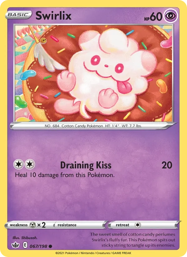 Swirlix 67/198 Chilling Reign Pokémon card