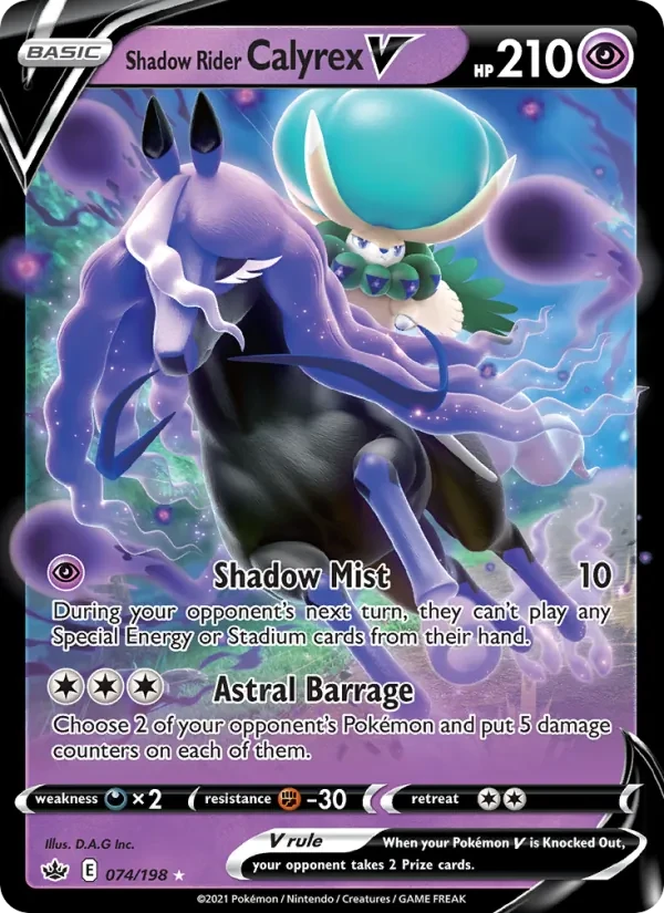Shadow Rider Calyrex V 74/198 Chilling Reign Pokémon Karte