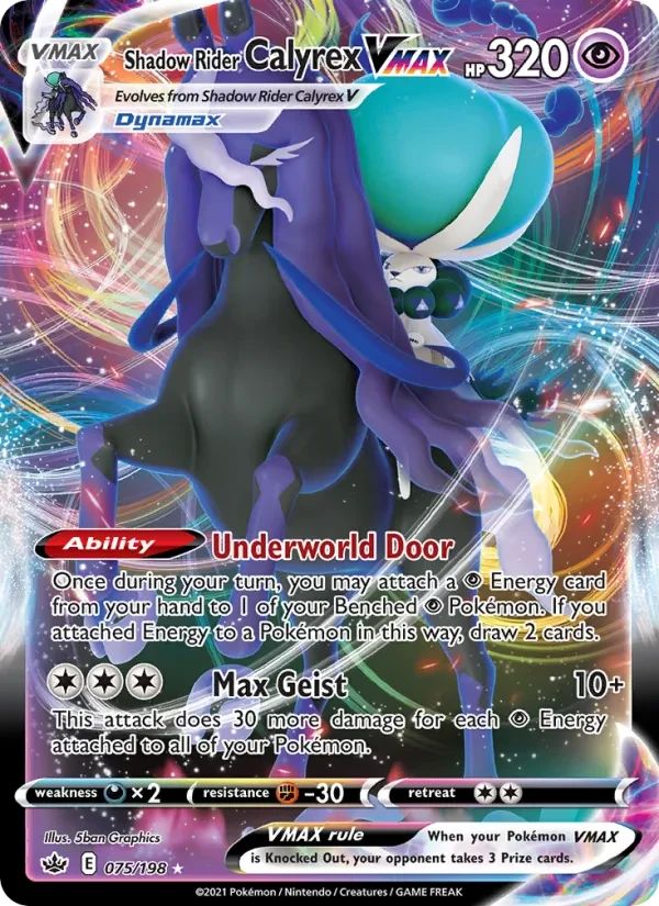 Shadow Rider Calyrex VMAX 75/198 Chilling Reign Pokémon card