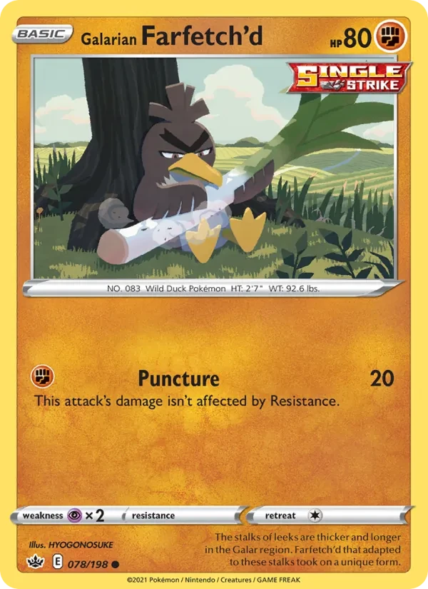 Galarian Farfetch'd 78/198 Chilling Reign Pokémon card