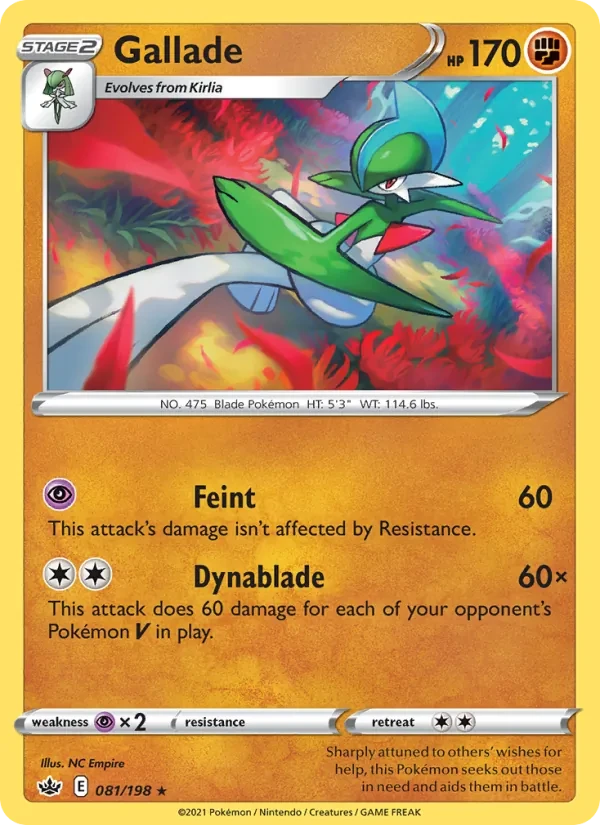 Gallade 81/198 Chilling Reign Pokémon card
