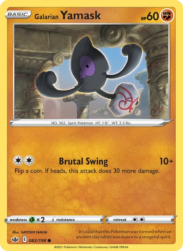 Galarian Yamask 82/198 Chilling Reign Pokémon card