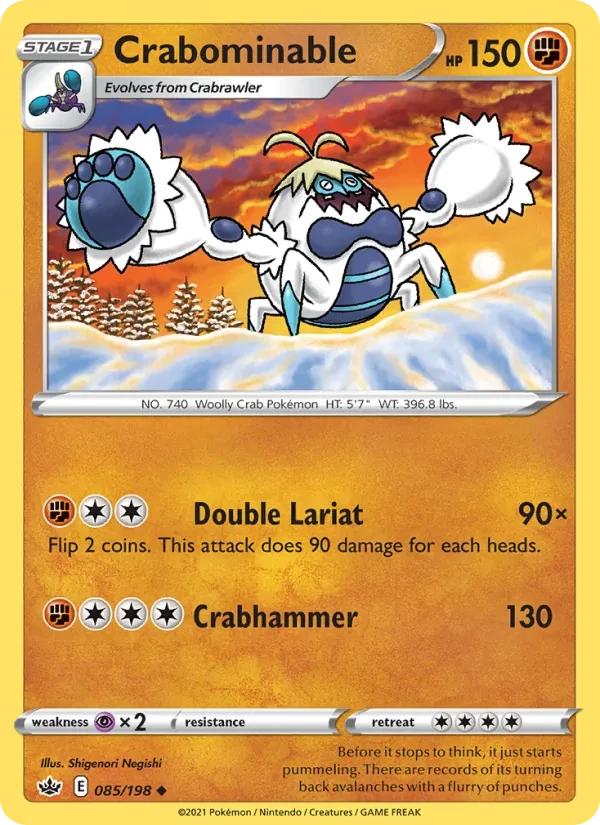 Crabominable 85/198 Chilling Reign Pokémon card