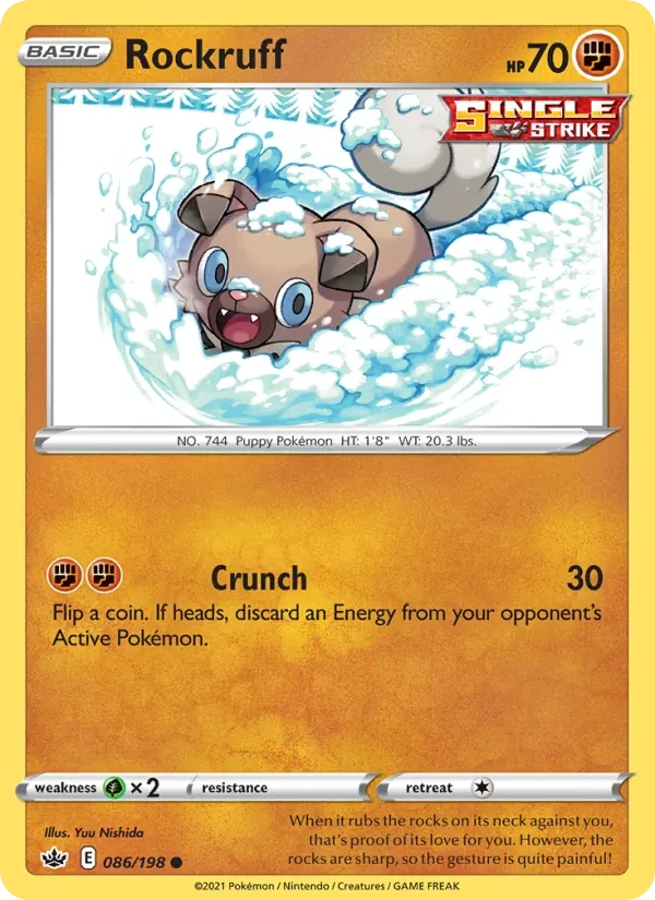 Rockruff 86/198 Chilling Reign Pokémon card
