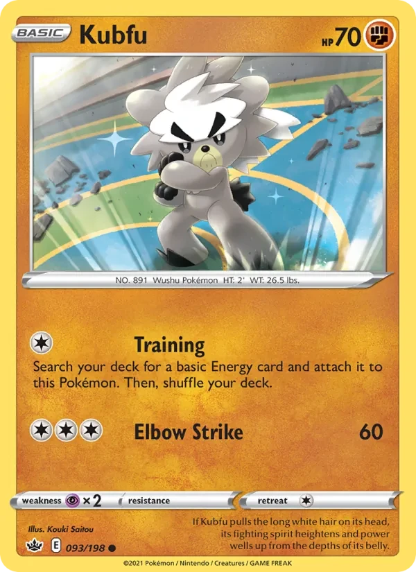 Kubfu 93/198 Chilling Reign Pokémon card