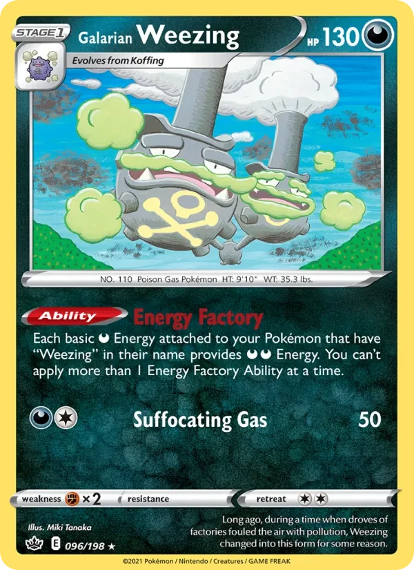 Galarian Weezing 96/198 Chilling Reign Pokémon card