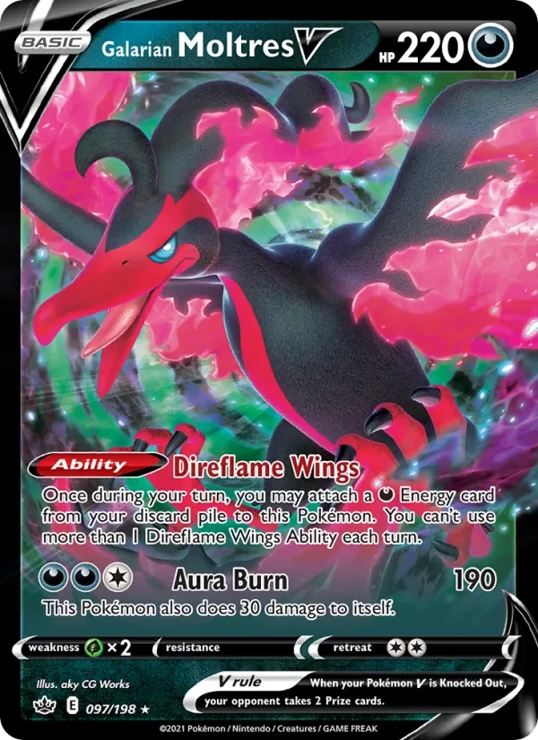 Carta Pokémon Galarian Moltres V 97/198 Chilling Reign