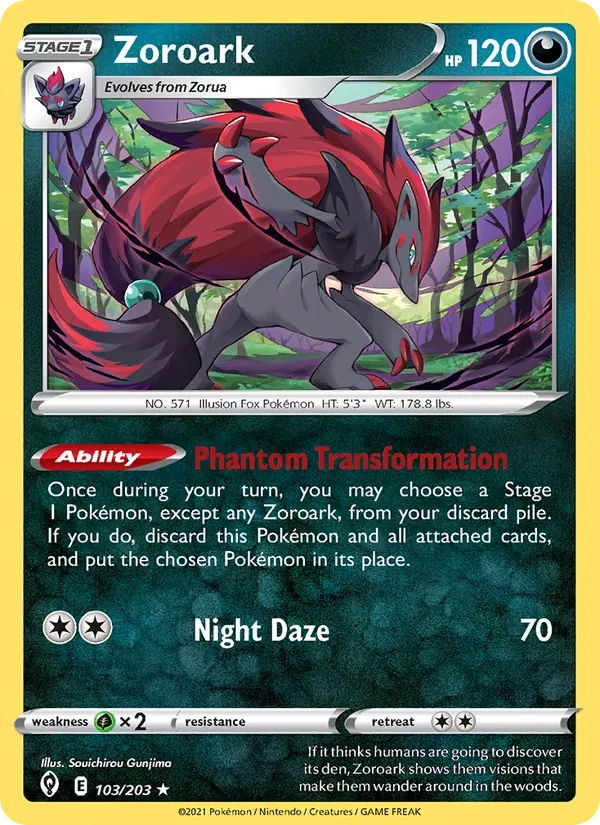 Zoroark 103/203 Evolving Skies Pokémon card