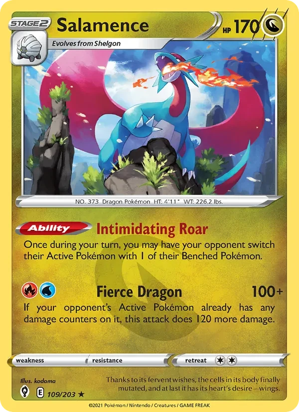 Salamence 109/203 Evolving Skies Pokémon card