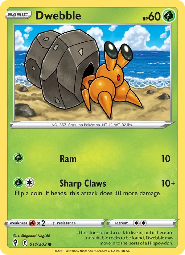 Carte Pokémon Dwebble 11/203 Evolving Skies