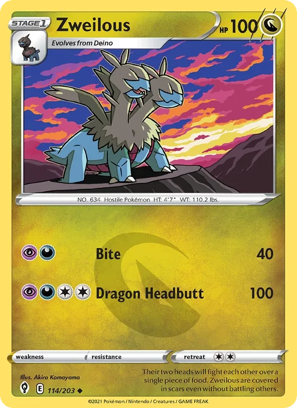 Zweilous 114/203 Evolving Skies Pokémon Karte
