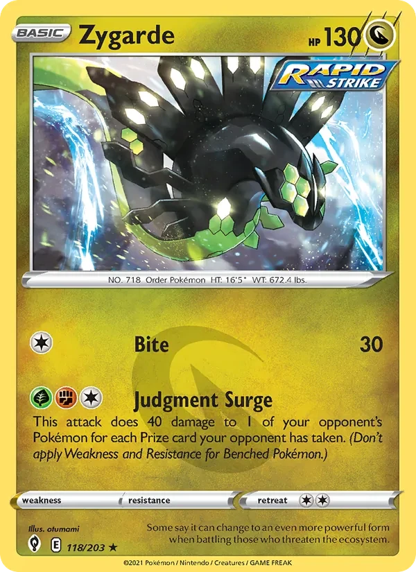 Zygarde 118/203 Evolving Skies Pokémon card