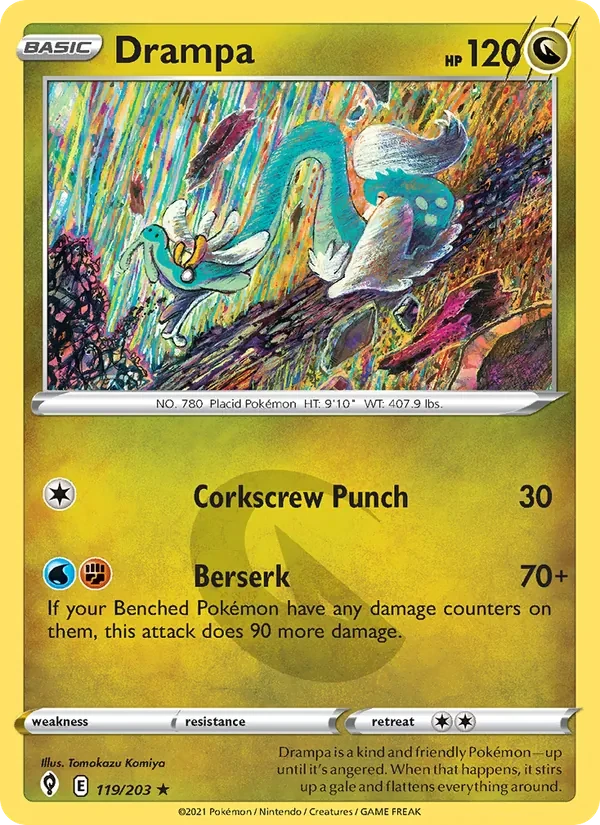 Drampa 119/203 Evolving Skies Pokémon card