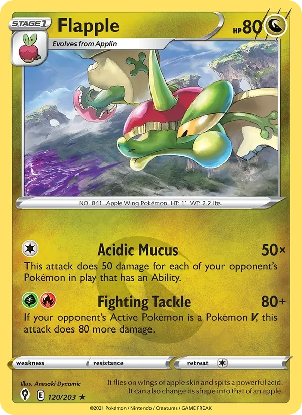 Flapple 120/203 Evolving Skies Pokémon card