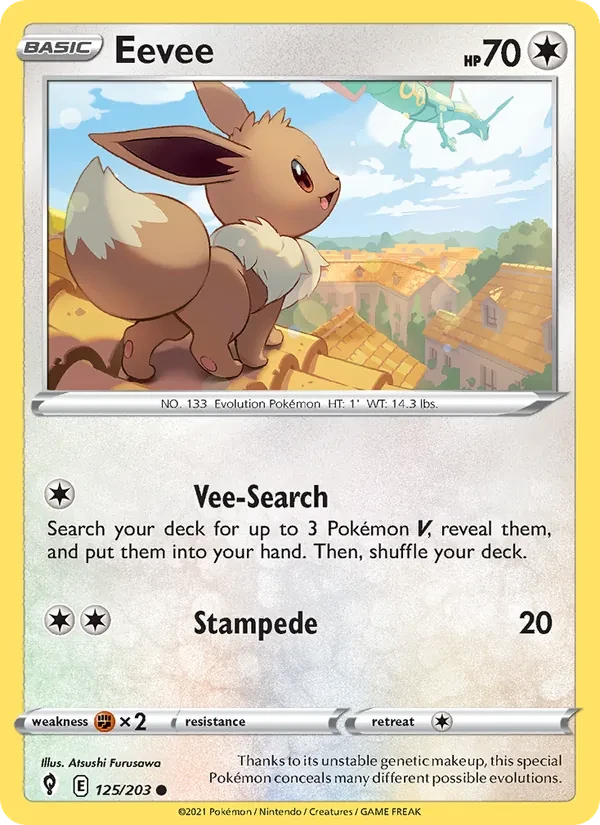 Eevee 125/203 Evolving Skies Pokémon card
