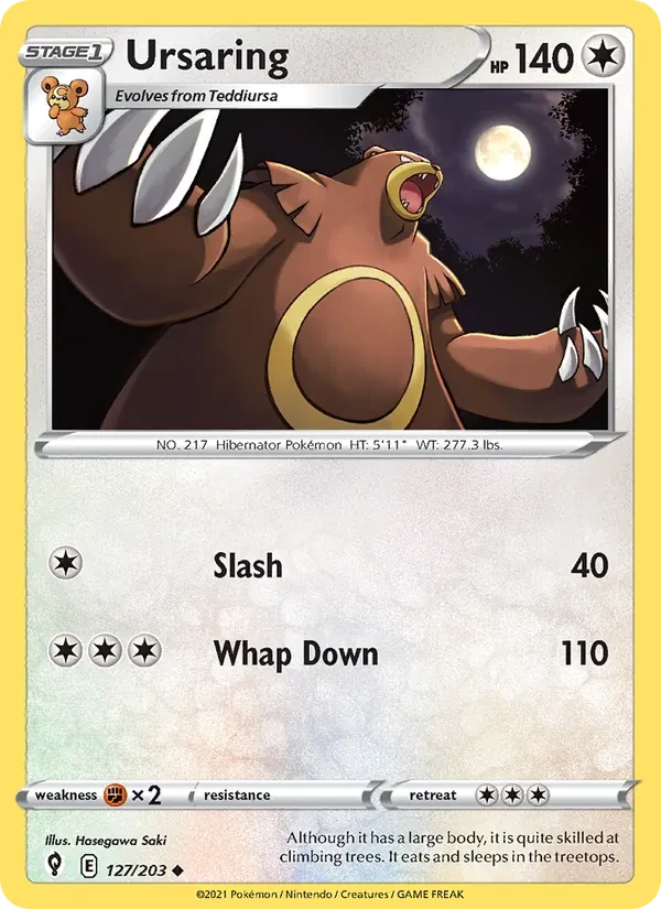 Ursaring 127/203 Evolving Skies Pokémon card