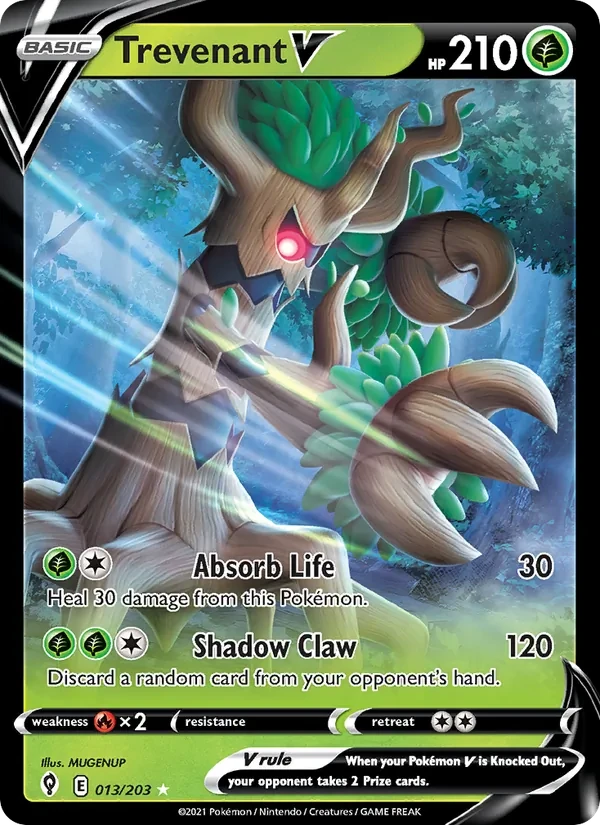 Trevenant V 13/203 Evolving Skies Pokémon card