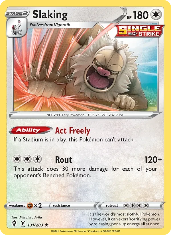 Slaking 131/203 Evolving Skies Pokémon card