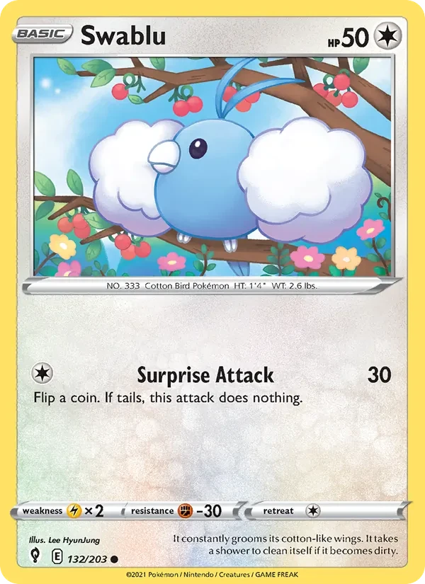 Swablu 132/203 Evolving Skies Pokémon card