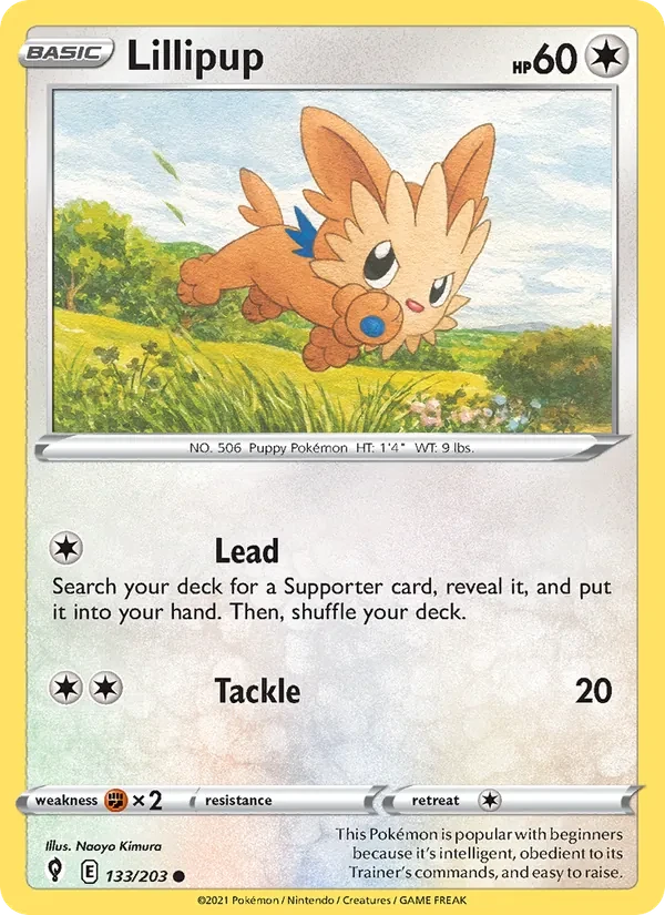 Lillipup 133/203 Evolving Skies Pokémon card