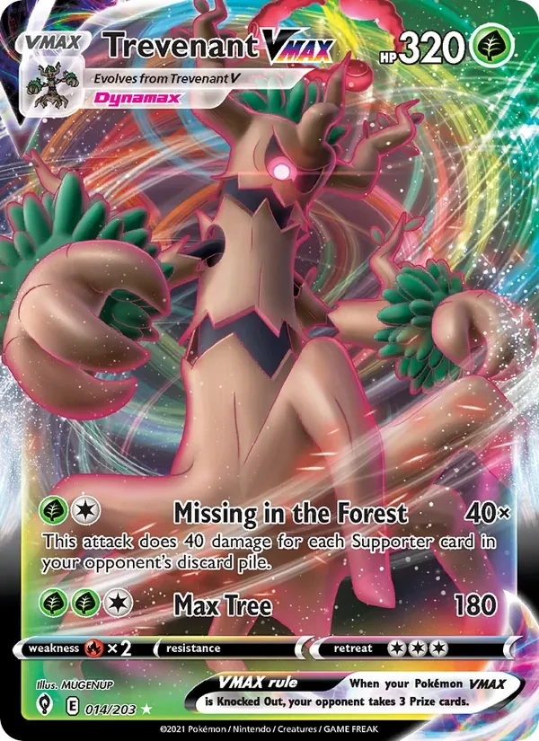 Trevenant VMAX 14/203 Evolving Skies Pokémon kaart