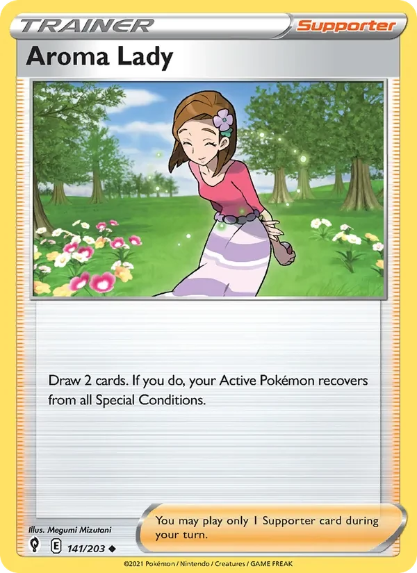 Aroma Lady 141/203 Evolving Skies Pokémon Karte