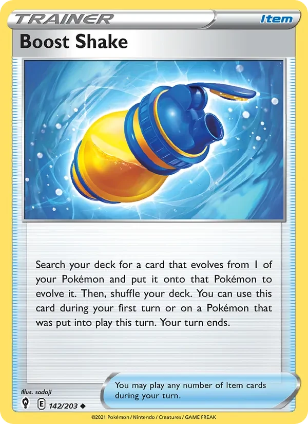 Boost Shake 142/203 Evolving Skies Pokémon card