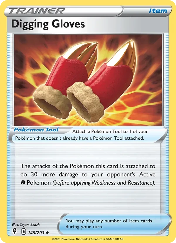 Digging Gloves 145/203 Evolving Skies Pokémon card