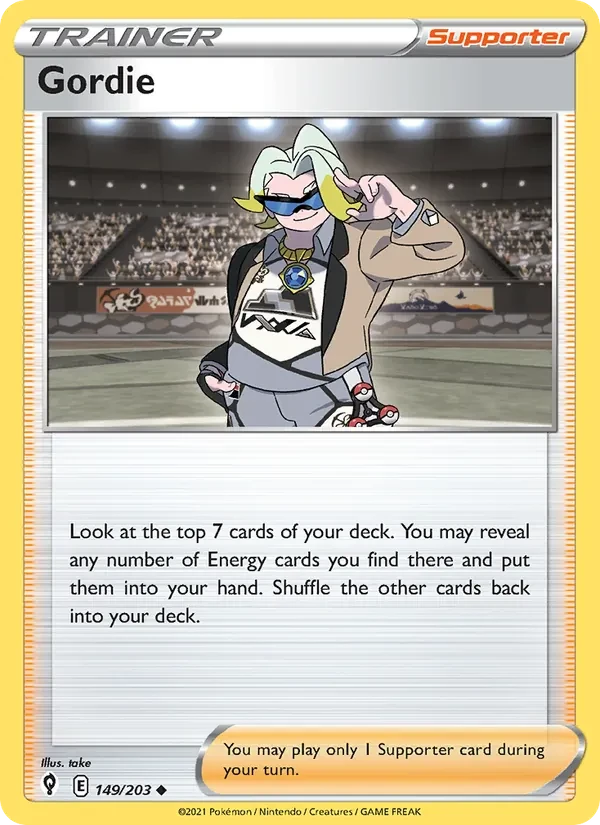 Gordie 149/203 Evolving Skies Pokémon card