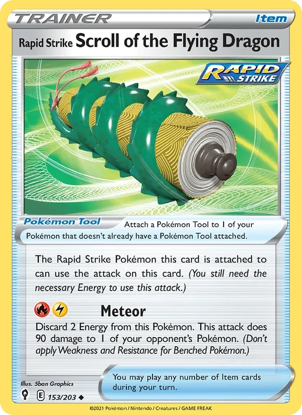 Carte Pokémon Rapid Strike Scroll of the Flying Dragon 153/203 Evolving Skies