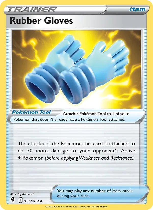 Rubber Gloves 156/203 Evolving Skies Pokémon card