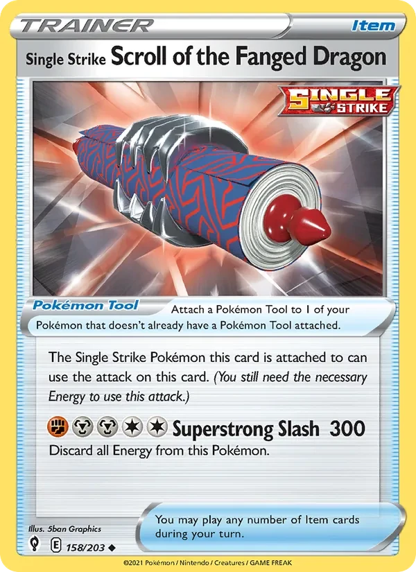 Carte Pokémon Single Strike Scroll of the Fanged Dragon 158/203 Evolving Skies