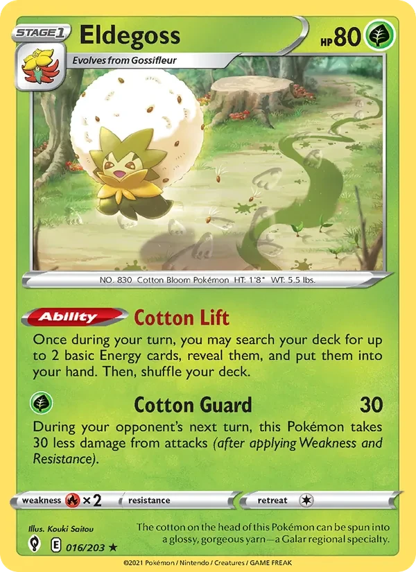 Eldegoss 16/203 Evolving Skies Pokémon card
