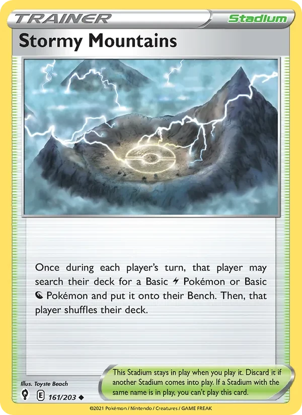 Stormy Mountains 161/203 Evolving Skies Pokémon card