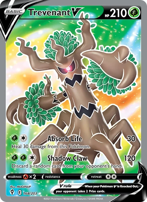 Trevenant V 168/203 Evolving Skies Pokémon card
